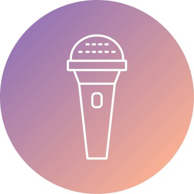 Tek mikrofon simgesinin vektör illüstrasyonu