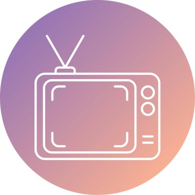 Soyut arkaplanda televizyon simgesi izole edildi