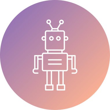 Bir robot simgesinin vektör illüstrasyonu