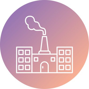 Fabrika. Web simgesi basit illüstrasyon