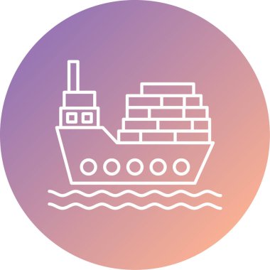 Gemi. Web simgesi basit illüstrasyon