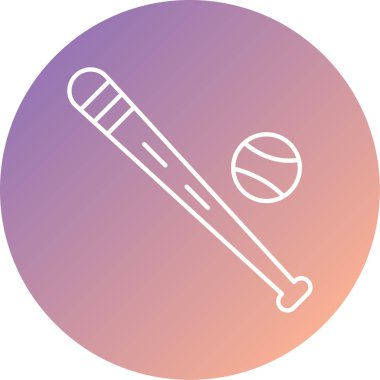 beysbol sopası simgesi, vektör illüstrasyonu