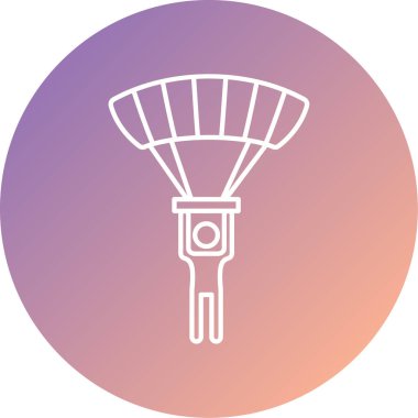 Tek paraşüt simgesinin vektör çizimi