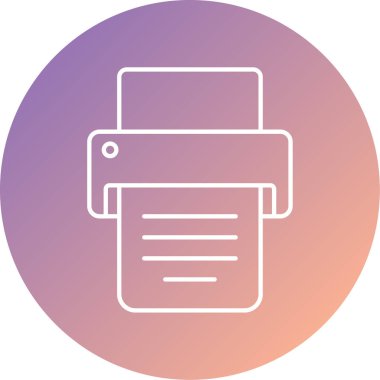 Yazıcı simgesi vektör illüstrasyonu