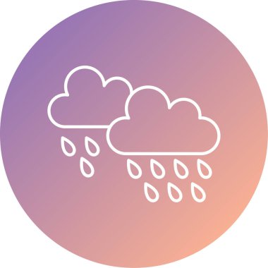 Yağmur. Web simgesi vektör illüstrasyonu