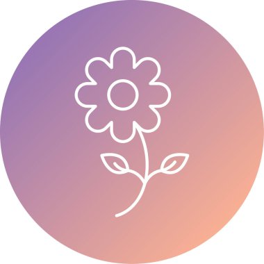 Çiçek. Web simgesi basit illüstrasyon