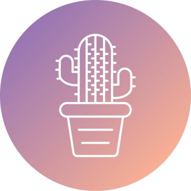 Kaktüs Simgesi Moda Tarzı İzole Arkaplan