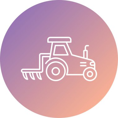 Traktör simgesinin illüstrasyon vektörü grafiği