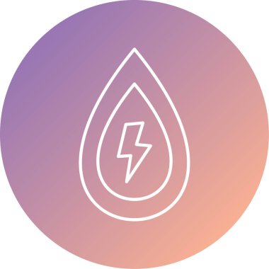 Benzersiz enerji vektör çizgisi simgesi