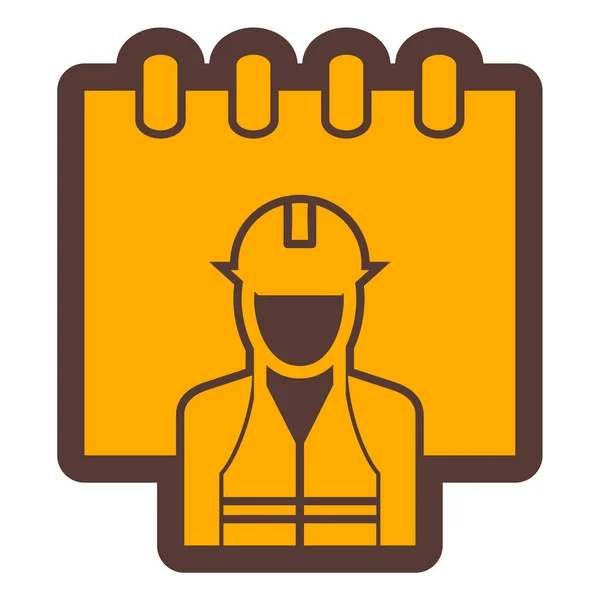 Vector Illustration Construction Worker Icon — 스톡 벡터