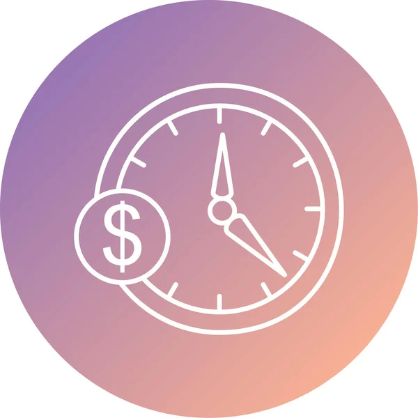 Ilustração Ícone Relógio Estilo Moderno Isolado Fundo — Vetor de Stock