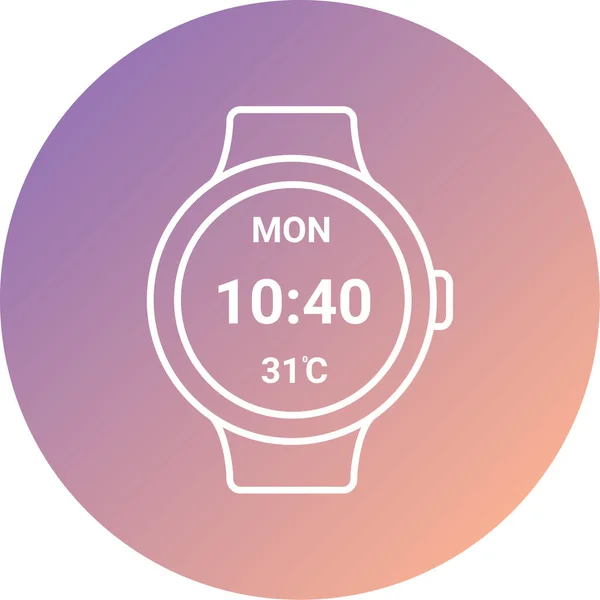 Unique Watch Vector Line Icon — Stock Vector