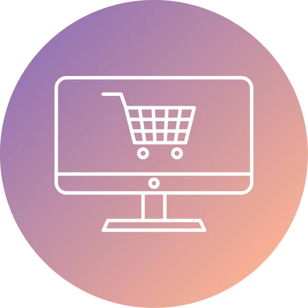 Çevrimiçi Alışveriş Simgesi Vektör Illüstrasyonu — Stok Vektör