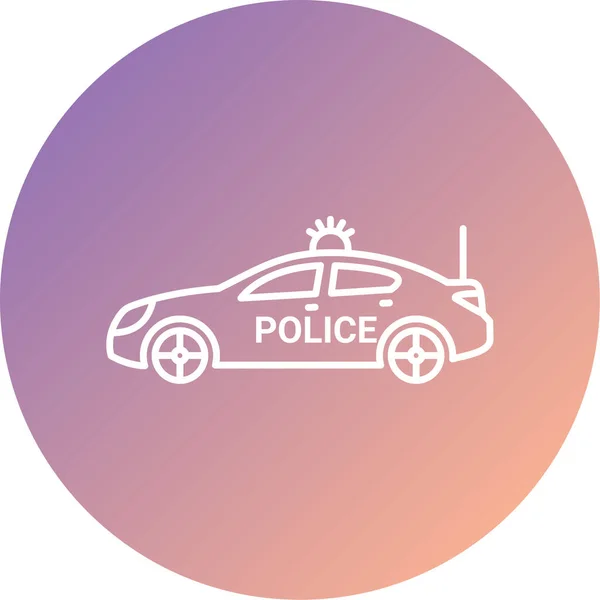 Polizei Auto Ikone Vektor Illustration — Stockvektor