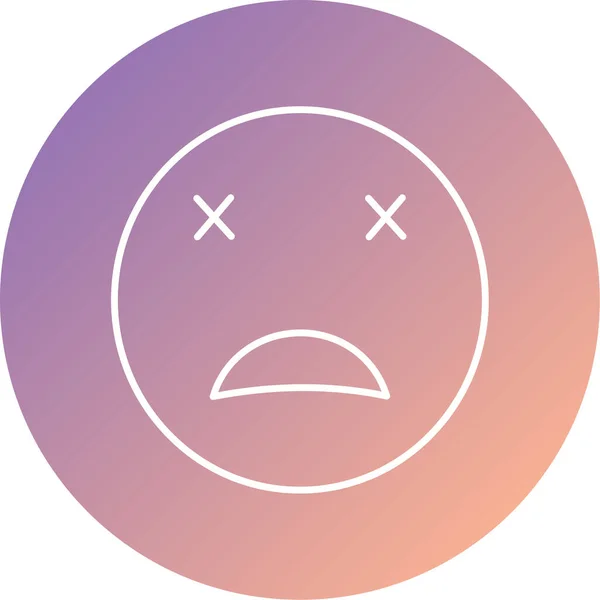 Sad Face Emoticon Vector Icon — Stock Vector