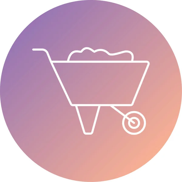 Illustration Unique Wheelbarrow Icon — Vector de stock