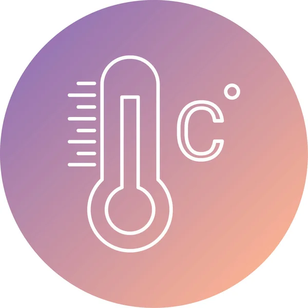 Jedinečná Ikona Vektorové Čáry Teploty — Stockový vektor
