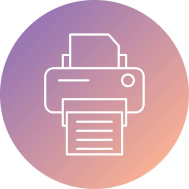 Yazıcı simgesi vektör illüstrasyonu