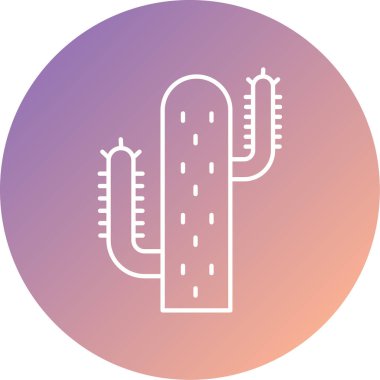 Kişisel ve ticari kullanım için kaktüs illüstrasyon simgesi.