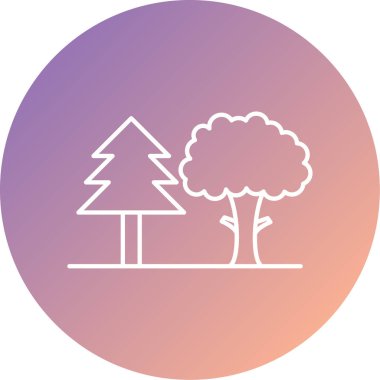 Ağaçlar. Web simgesi basit illüstrasyon