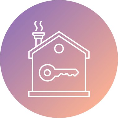 Ev ve güvenli sembolün basit vektör çizimi