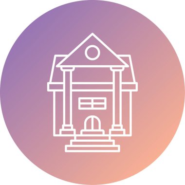 Üniversite binasının eşsiz vektör çizgisi simgesi