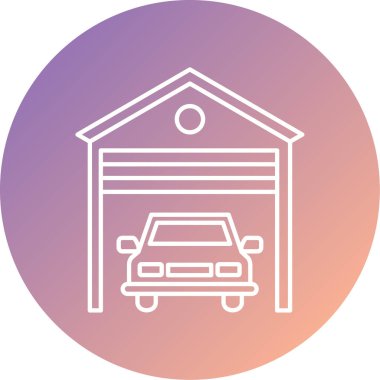 araba garajı ikonu vektör illüstrasyonu