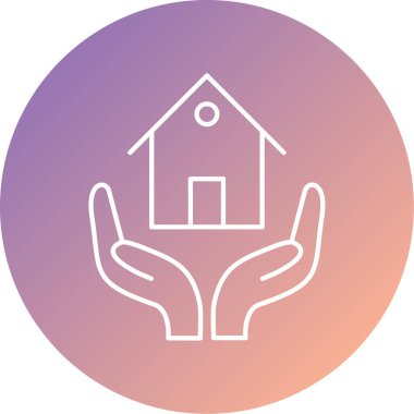 vektör evi elle simge sembolü