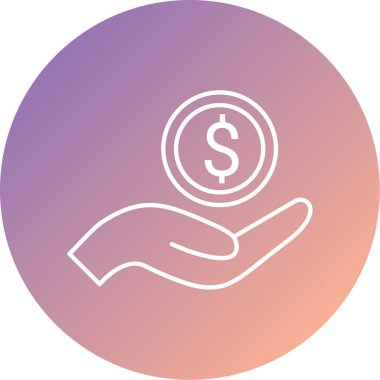 Web ve mobil için el çizgisi simgesinde dolar işareti