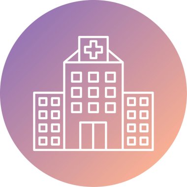 Hastane. Web simgesi basit illüstrasyon