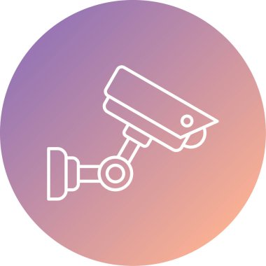 Güvenlik kamerası simgesi, vektör illüstrasyonu