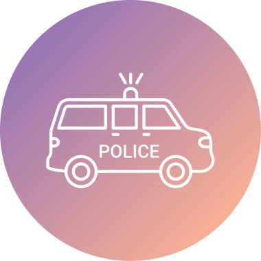 polis arabası ikon vektör illüstrasyonu