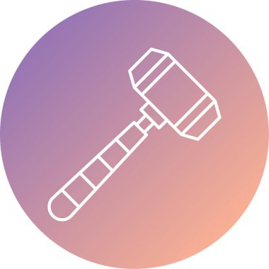 açık artırma vektörü ince çizgi simgesi