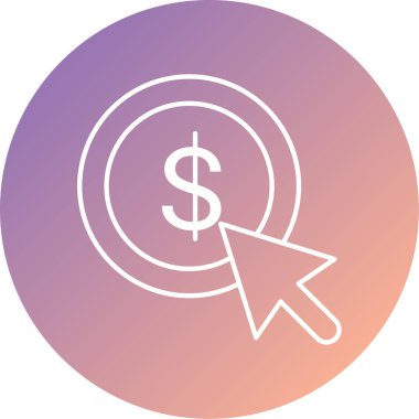 Dolar ve ok ikonu vektör illüstrasyonu