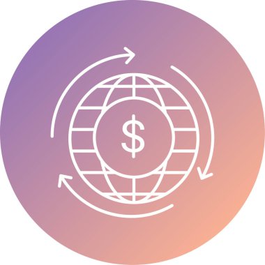 Dolar ve küresel vektör çizimi