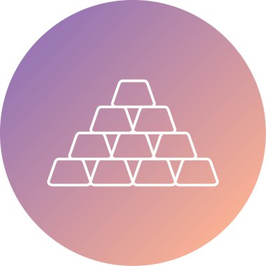 Altın çizgi simgesinin vektör illüstrasyonu