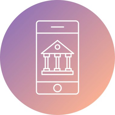 mobil bankacılık vektör simgesi modern illüstrasyon