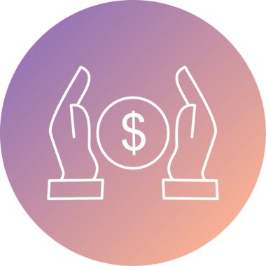 Paranın vektör simgesi, finans ve dolar işareti