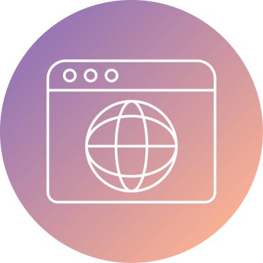 İnternet sitesi. Web simgesi basit illüstrasyon