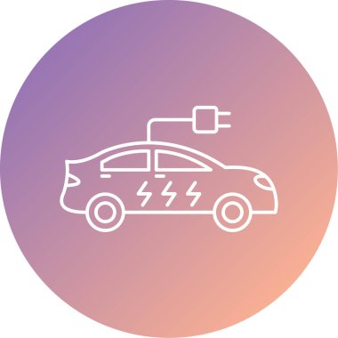 Elektrikli araba simgesi vektör illüstrasyonu