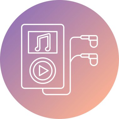 müzik çalar ikon vektör illüstrasyonu