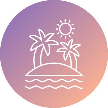 Bir plaj simgesinin vektör çizimi