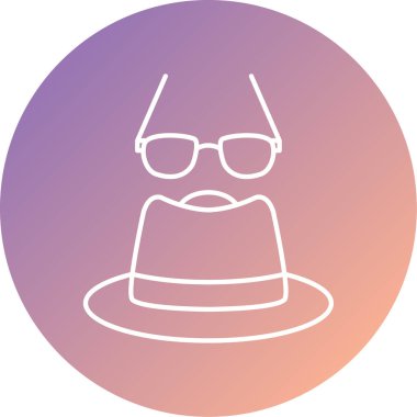 şapka ve gözlük vektör simgesi