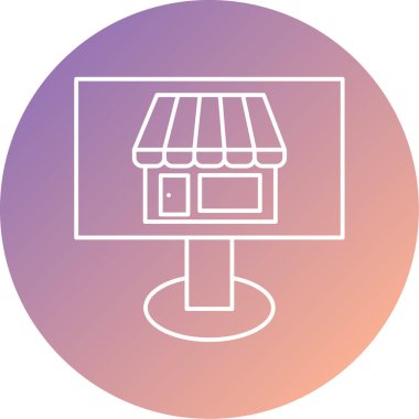 Mağaza. Web simgesi basit illüstrasyon