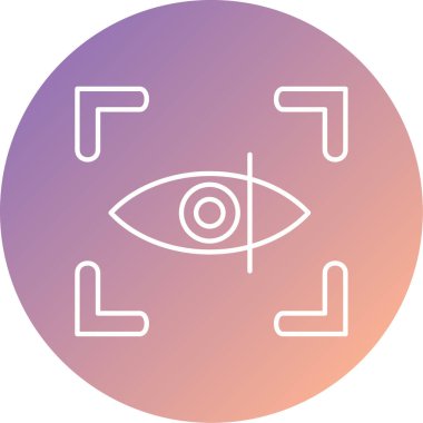 Vektör Retinal Tarayıcı Kabartma Simgesi Tasarımı