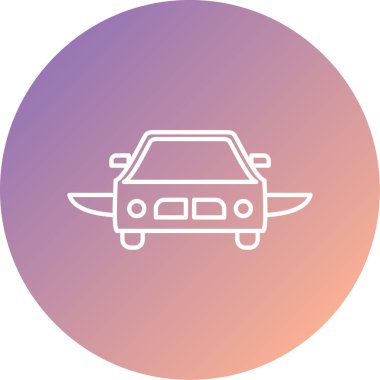 Benzersiz araba. Web simgesi basit illüstrasyon