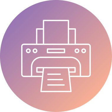 Yazıcı simgesi vektör illüstrasyonu