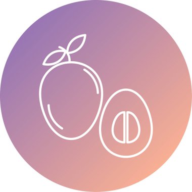 Eşsiz meyve simgesi, vektör illüstrasyonu