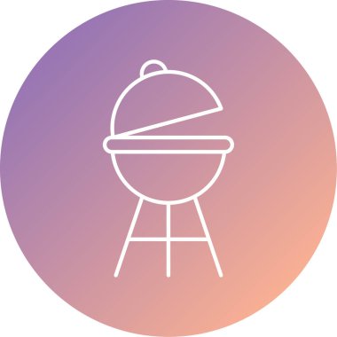 Barbekü vektör çizgisi simgesi