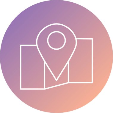 Seo ve konum çizgisi simgesinin vektör illüstrasyonu